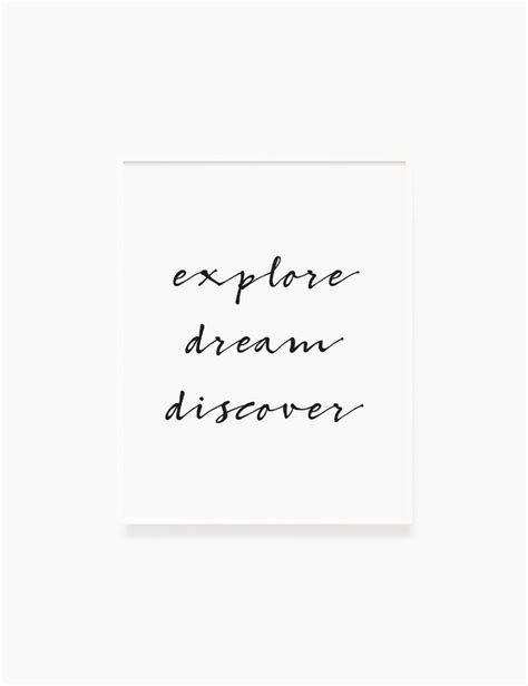 Printable Wall Art Quote Explore Dream Discover Printable Poster