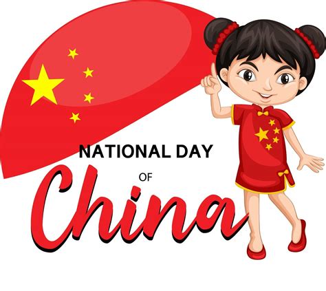 Banner Do Dia Nacional Da China Com Uma Personagem De Desenho Animado