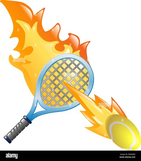 Flaming Tennis Ball Clip Art