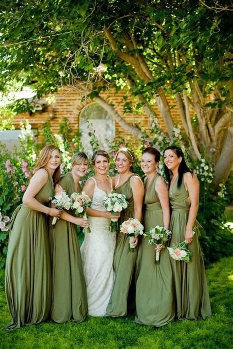 Long Short Moss Olive Green Bridesmaid Dress Infinity Dress Etsy In