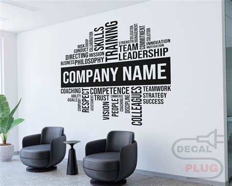 BIG CUSTOMIZABLE OFFICE Wall Vinyl Decal Motivational Word Etsy