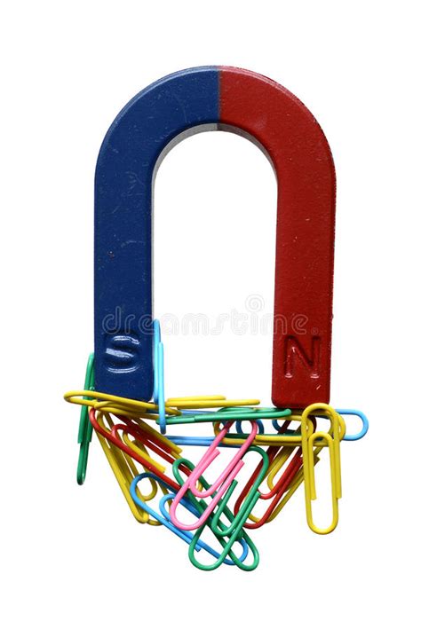 Magnet And Paper Clips Stock Image Image Of Attract 79236425