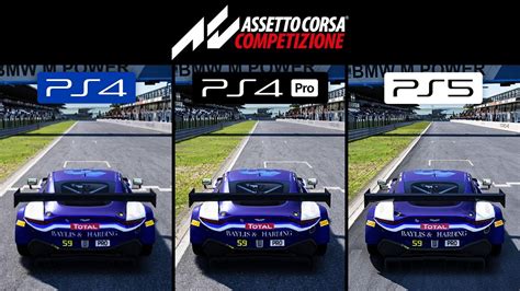 Assetto Corsa Competizione Graphics Comparison PS5 PS4 Pro PS4 PC