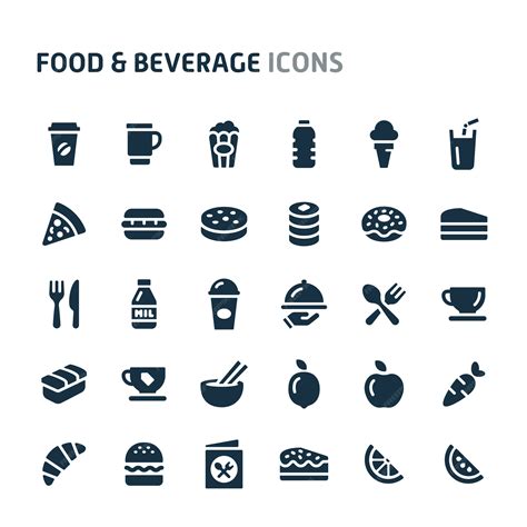 Premium Vector Food And Beverage Icon Set Fillio Black Icon Series
