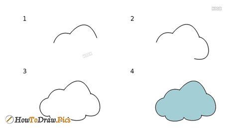 How To Draw Cloud Step By Step Images