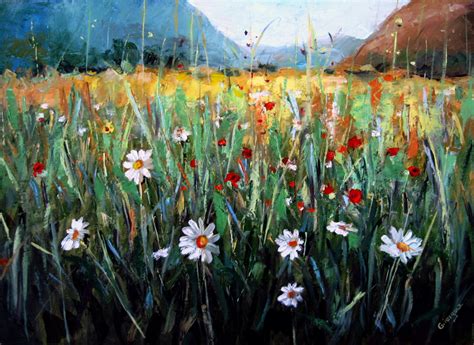 Field Of Flowers Photo Color Origina Painting By Gheorghe Iergucz Artmajeur