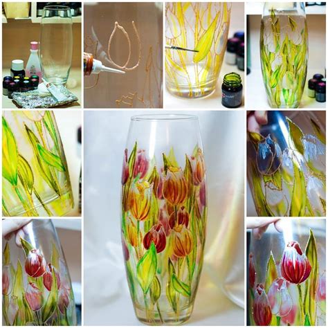 Diy Beautiful Floral Painted Glass Vase