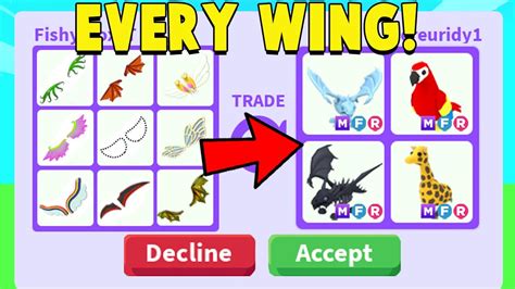 I Traded Every New Wing In Adopt Me Youtube