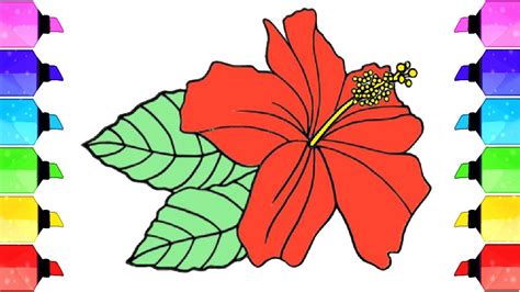 Cara Melukis Bunga Raya Vector Illustration Watercolor Flowers