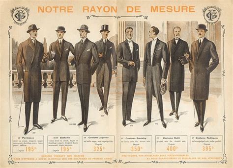 Our men's suits celebrate the best combination of trend and tradition. A La Grande Fabrique (Department Store) 1925 Catalogue ...