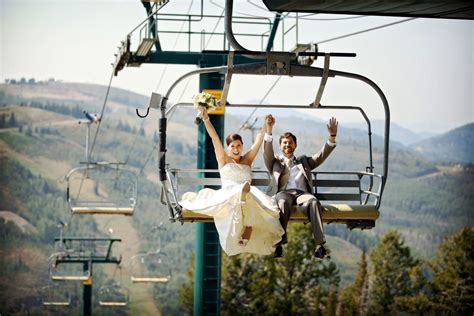 Take It To The Ski Lift For An Awesome Mountain Wedding Exit No Matter