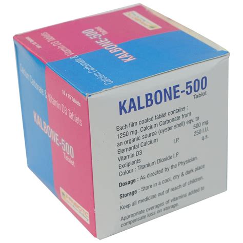 Calcium Carbonate Tablets 500 Mg With Vitamin D3 250 Iu At Rs 6strip