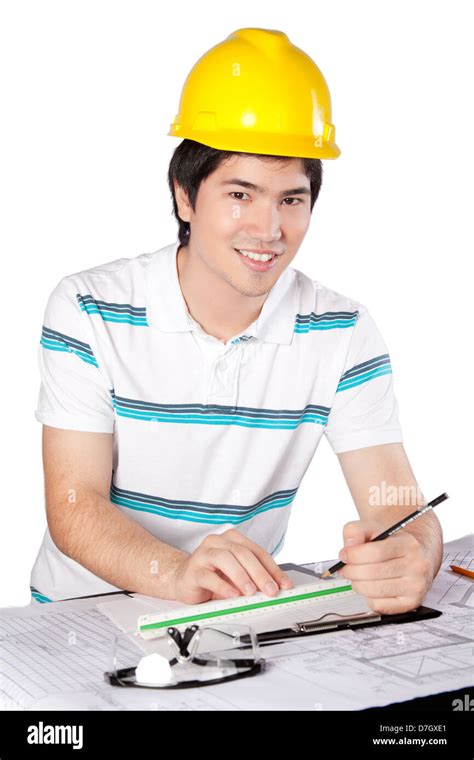 Young Asian Architect At Work Stock Photo Alamy