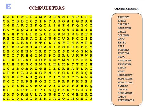 Sopa De Letras Informatica Tecnologia