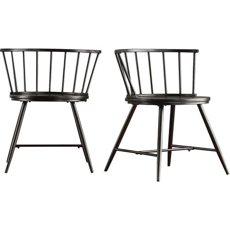 Weston Home Chelsea Dining Chair Set Of 2 Black Side