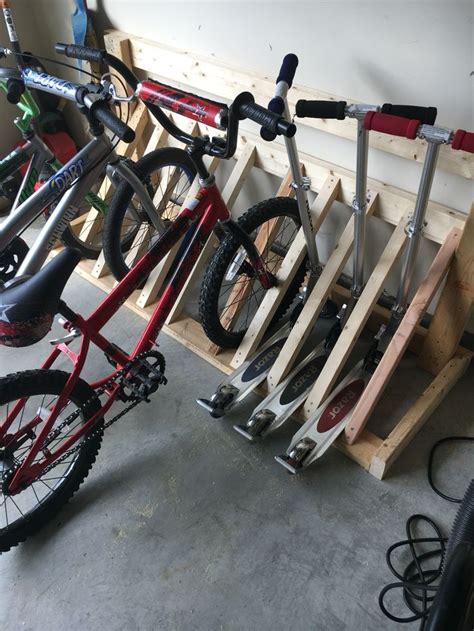 Bike Rack Made From Scrap 2x4s Diy Bike Rack Wood Bike Rack Bike