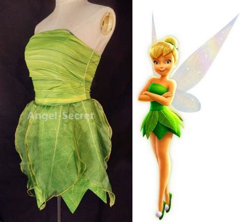 P356 Tinkerbell Costume Women Cosplay Leafy Print Dress From Angel Secret In 2021 Tinker Bell