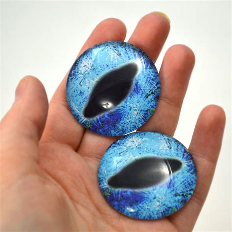 Sparkling Blue Dragon Glass Eyes Handmade Glass Eyes