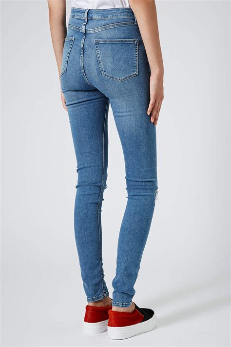 Topshop Tall Moto Stone Wash Jamie Jeans In Mid Stone Blue Lyst