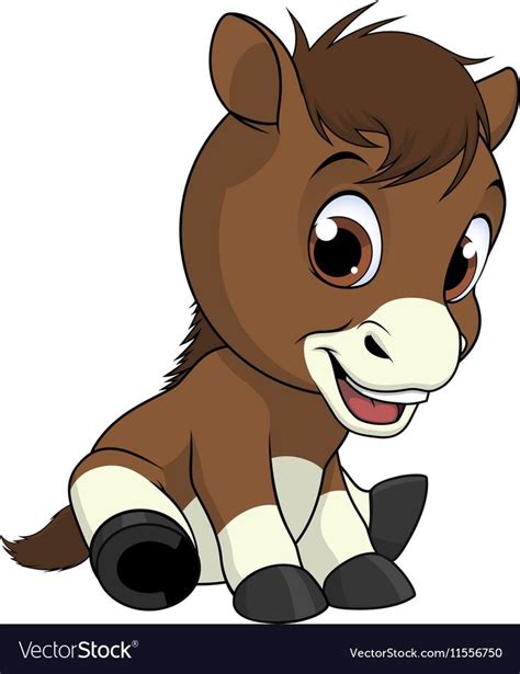 Little Funny Foal Royalty Free Vector Image Vectorstock Baby Animal
