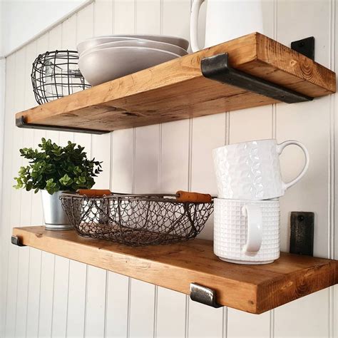 Rustic Shelf Hand Crafted Using Reclaimed Timber And Industrial Steel