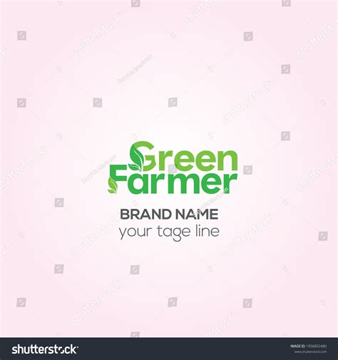 Green Farmer Creative Vector Logo Green Stock Vector (Royalty Free