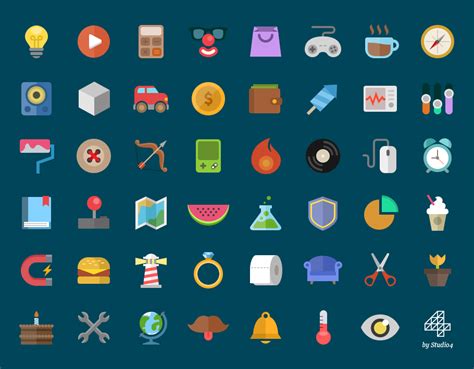 Colorful Flat Icons Free Psd Download Psd