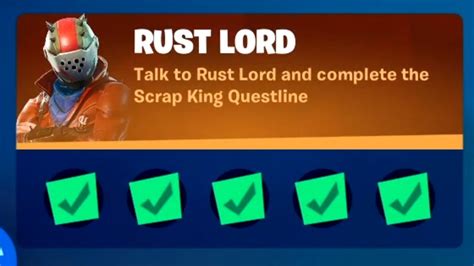 Fortnite Rust Lord Quest Challenges Talk To Rust Lord And Complete