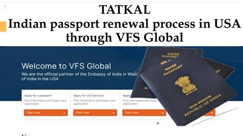Tatkal Indian Passport Renewal Process In Usa Through Vfs Global