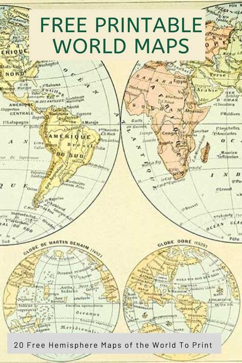 Free Printable Vintage Maps Of The World Over 20 To Choose From