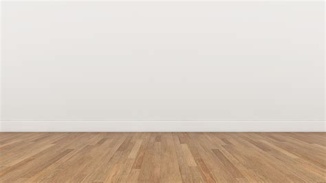 Empty Room White Wall And Wood Brown Floor 3d Render Illustration