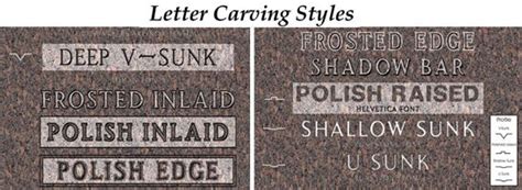 Letter Carving Styles Headstones Granite Headstones Lettering