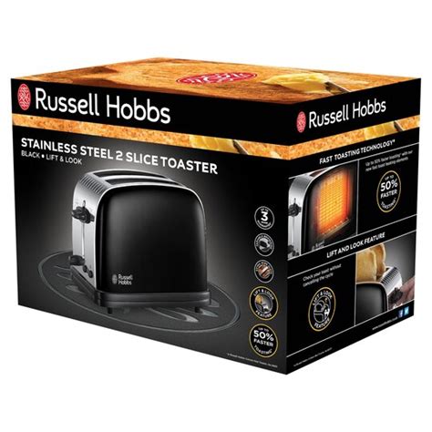 Russell Hobbs Colours 2 Slice Toaster Black Tesco Groceries