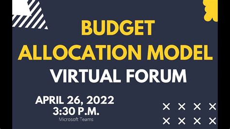 Budget Allocation Model Forum 2022 Youtube