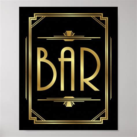 Art Deco Bar Sign Print Au