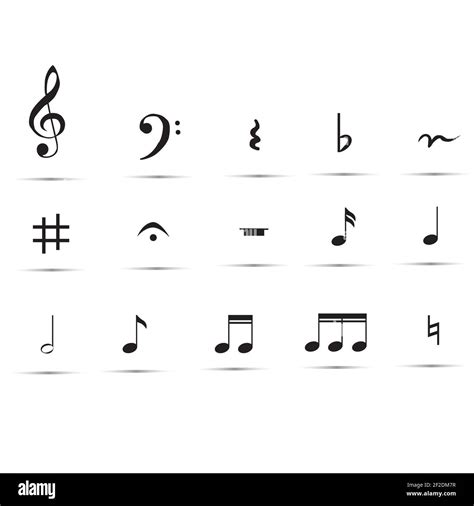 Conjunto De Notas Y Símbolos Musicales Conjunto De Notas Musicales
