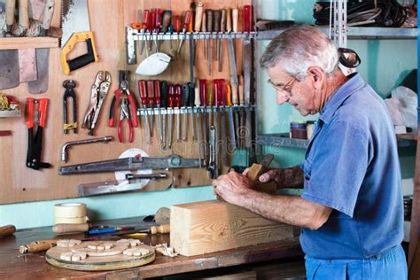 Carpenter Working With Wood Stock Image Image Of Activity Joiner