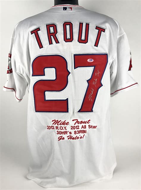 Lot Detail Mike Trout Signed Angels Jersey With Rare Michael Nelson