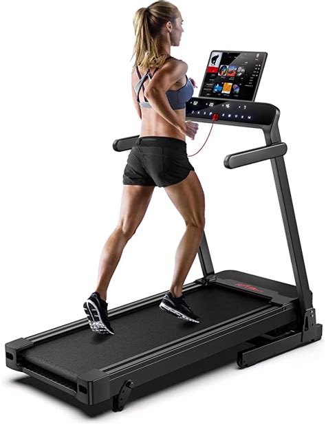 Folding Treadmill With Incline Automatic Hydraulic Foldable FLYLINKTECH LCD Silent