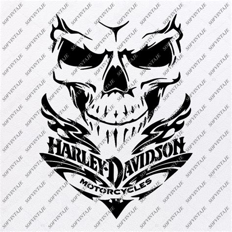 Logo Harley Davidson Skull Svg