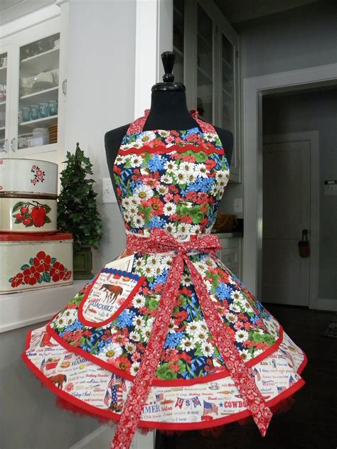 Aprons Womens Apron America The Beautiful Cute Aprons Flounce Etsy In