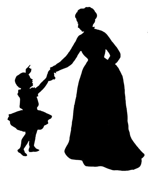 silhouette of mother and child | Silhouette people, People silhouette, Silhouette art