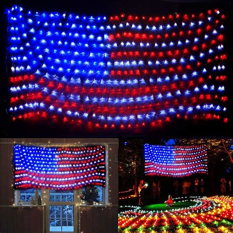 Waterglide American Flag Lights With Super Bright Led Outdoor Lighted