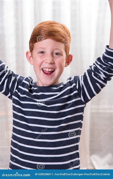 Portrait Little Boy Happy And Cheering Stock Image Image Of Little