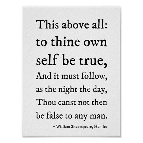 To Thine Own Self Be True Shakespeare Quote Poster Quote Posters