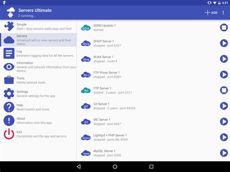 I am using the following code. Ultimate server app for Android | SumGuy's Ramblings