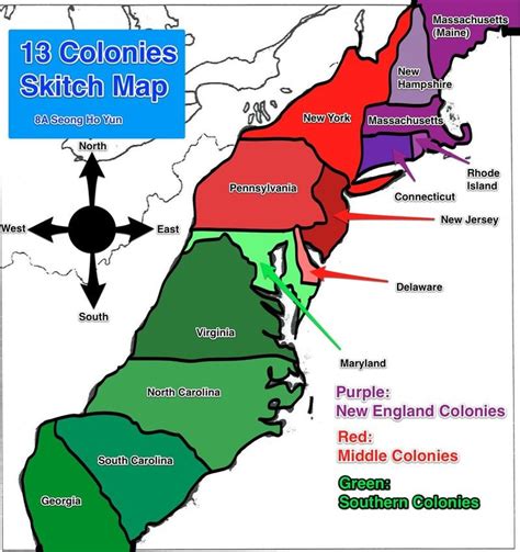 50 States Map With Colonies Map