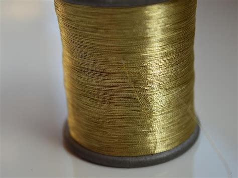 Metallic Golden Embroidery Thread Hand And Machine Embroidery Etsy