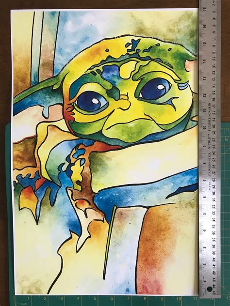 Baby Yoda 11x17 Art Print In Stained Glass Style · Todd Beistel Comic