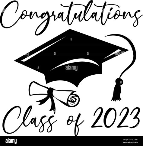 Felicitaciones Clase De 2023 Graduación Cap Y Diseño Del Diploma